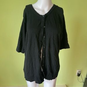 TARGET BLACK BASIC SOLID BUTTON UP CARDIGAN SWEATER SIZE XL